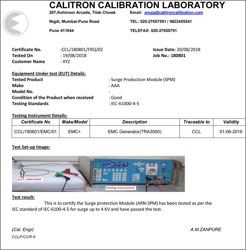 spm surge test report